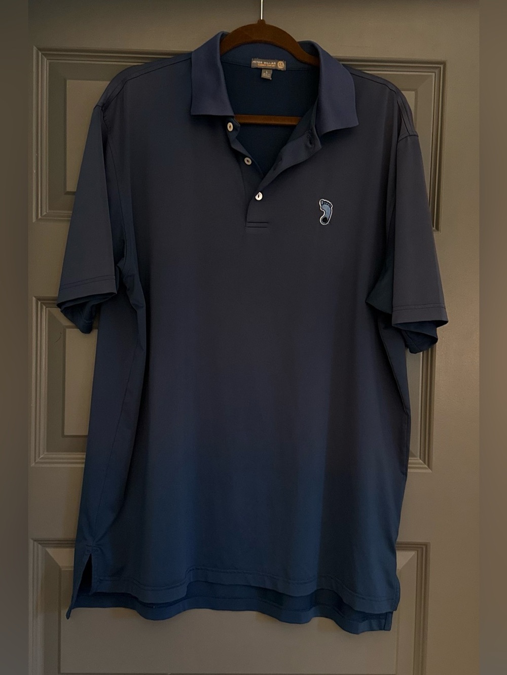 Peter Millar Navy Blue Summer Comfort Polo with UNC Tarheel Logo
